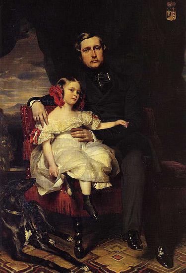 Franz Xaver Winterhalter Portrait of the Prince de Wagram and his daughter Malcy Louise Caroline Frederique China oil painting art